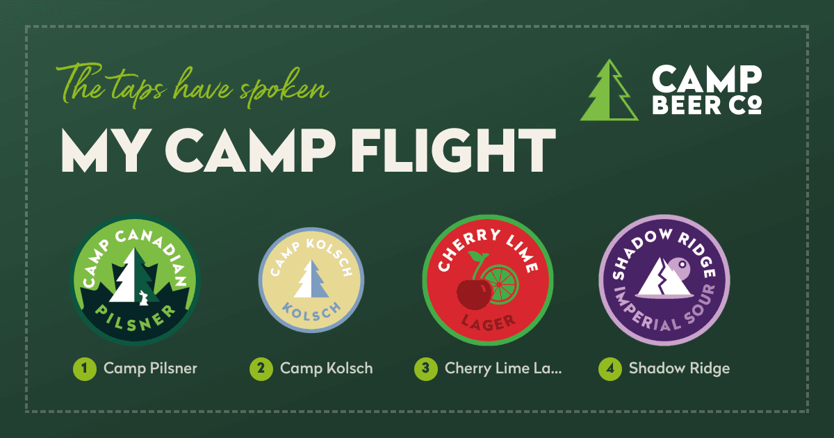 Generated share poster for a four-beer flight in tasting order