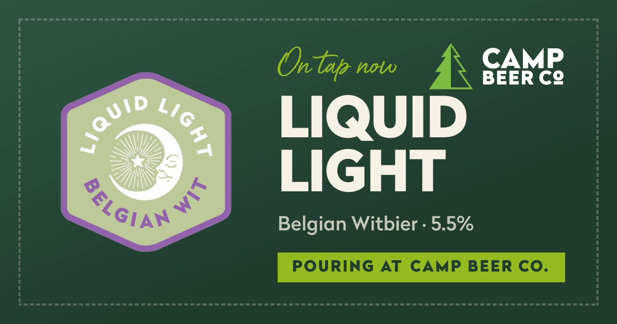 Generated share poster for Liquid Light, a Belgian witbier collaboration